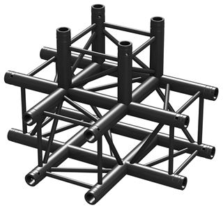 Εμφάνιση  λεπτομερειών BEAMZ PRO P30-T42 TRUSS 4 WAY T-JUNCTION BLK Εικόνα της BEAMZ PRO P30-T42 TRUSS 4 WAY T-JUNCTION BLK