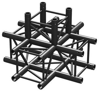 Εμφάνιση  λεπτομερειών BEAMZ PRO P30-C55 TRUSS 5 WAY X-JUNCTION BLK Εικόνα της BEAMZ PRO P30-C55 TRUSS 5 WAY X-JUNCTION BLK